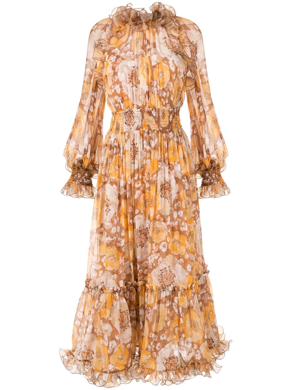 фото Zimmermann платье миди super eight с цветочным принтом