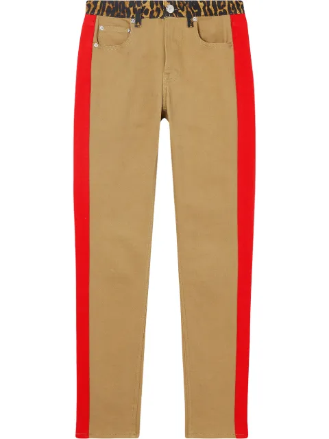 Burberry leopard print detail skinny-fit jeans