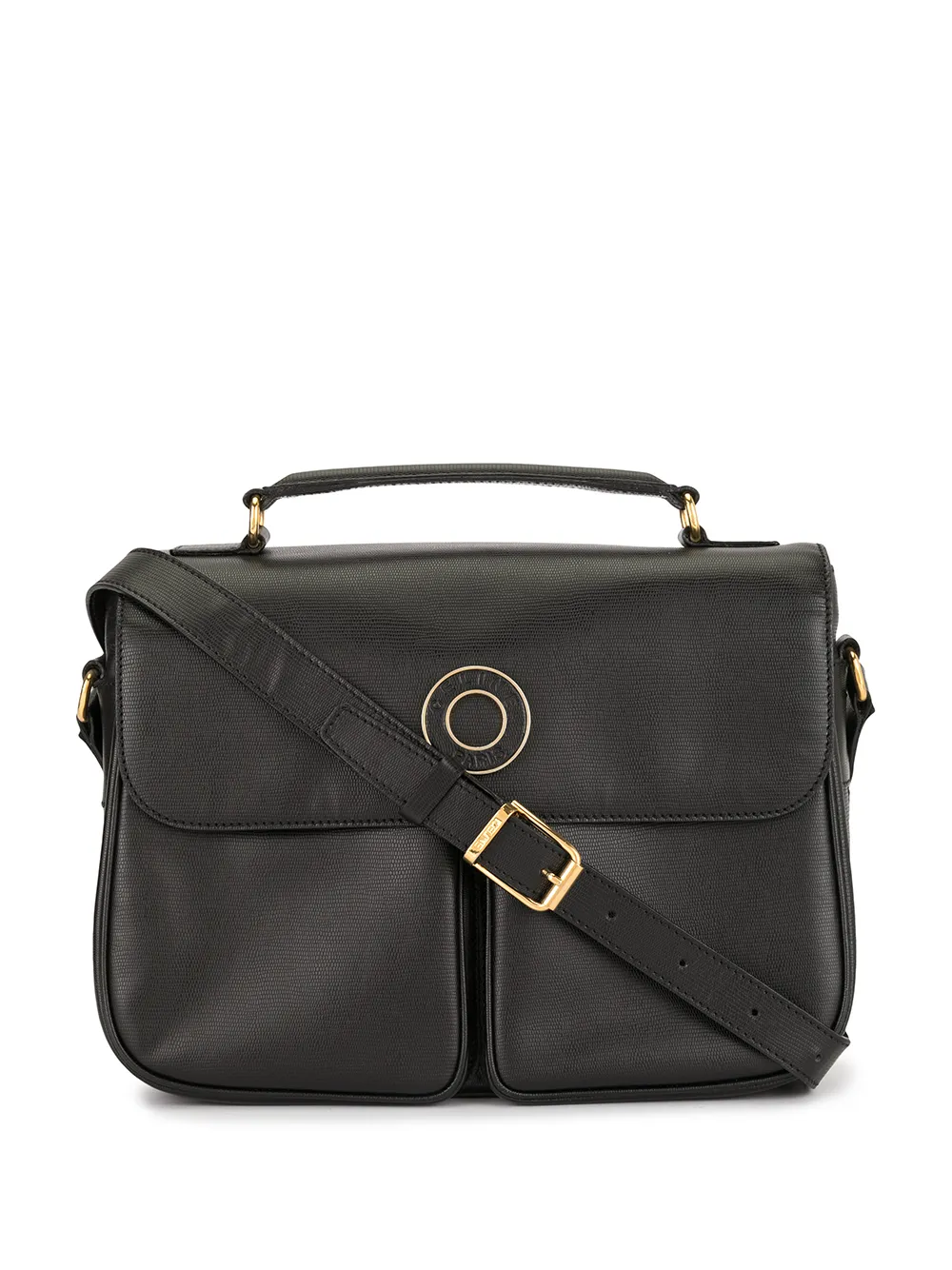 Pre-owned Celine Circle Logo Shoulder Bag In Black