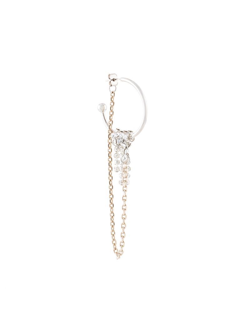 Justine Clenquet Tracy Hoop Single Earring In Silver