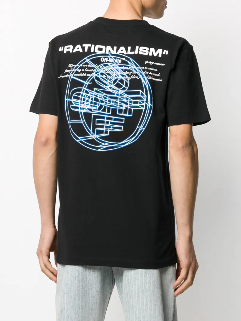 Off-white ”rationalism” Print T-shirt In Black | ModeSens