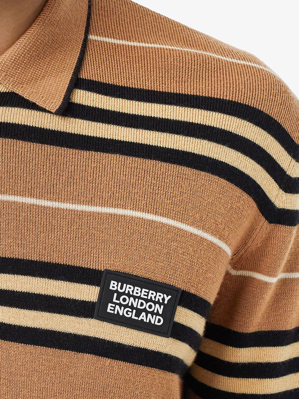 фото Burberry трикотажная рубашка-поло в полоску icon stripe