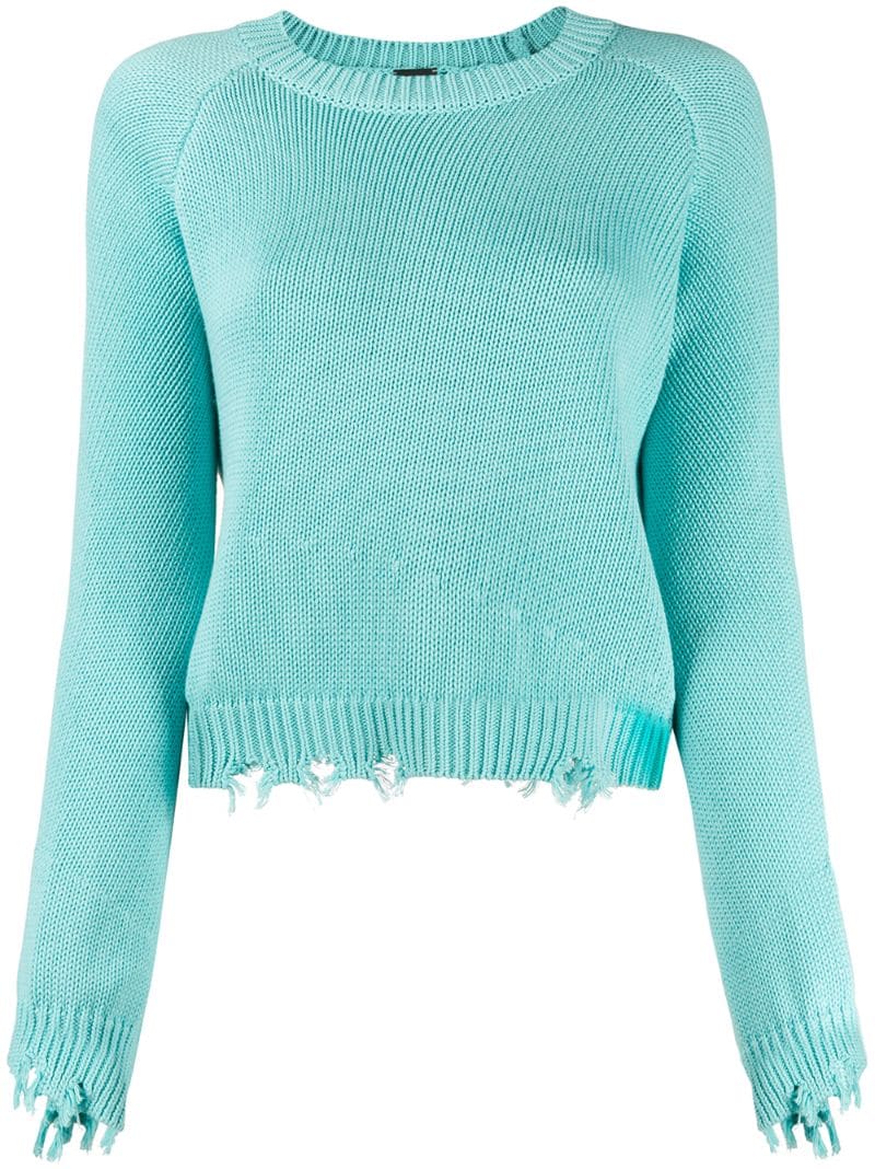 Pinko Distressed Jumper In Green