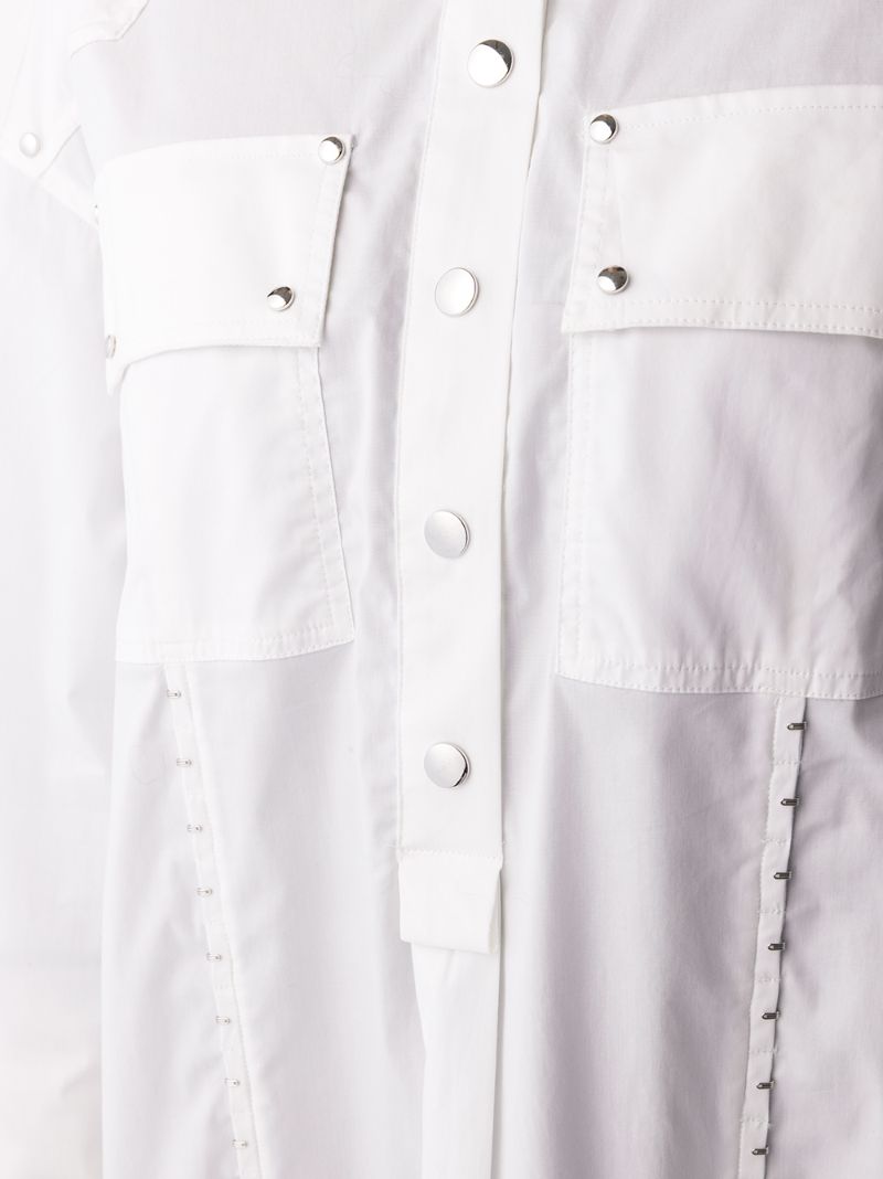 Shop Diesel Studded Shirt Dress In White