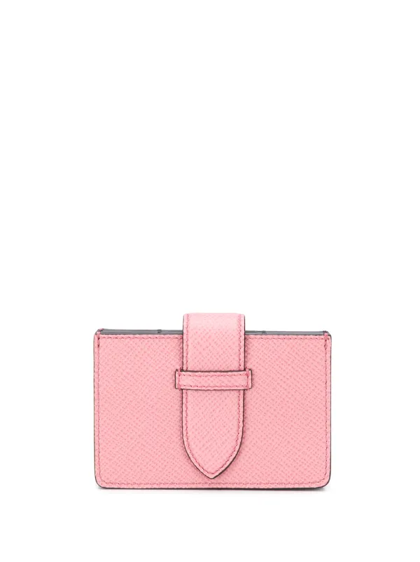 Smythson Panama Concertina Card Case in Pink