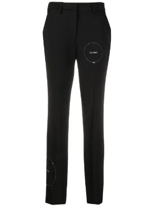 white slim pants women's