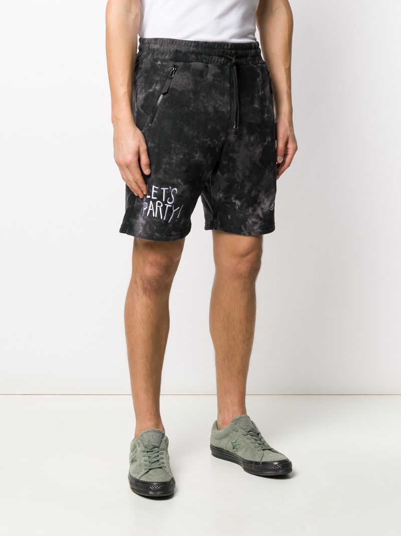 Shop Diesel Tie-dye Print Shorts In Grey