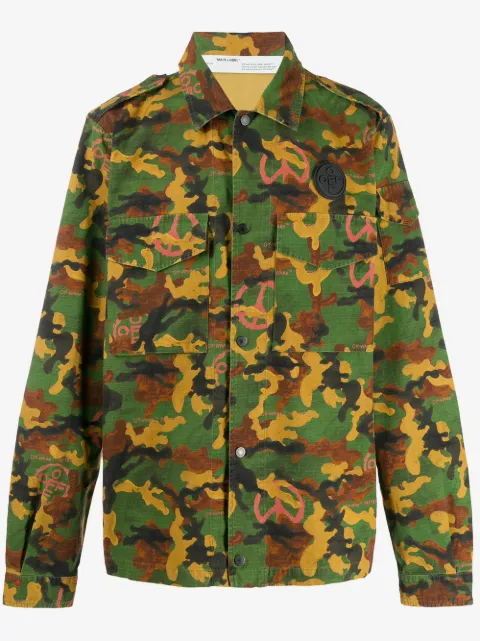 Off-White camisa con motivo militar