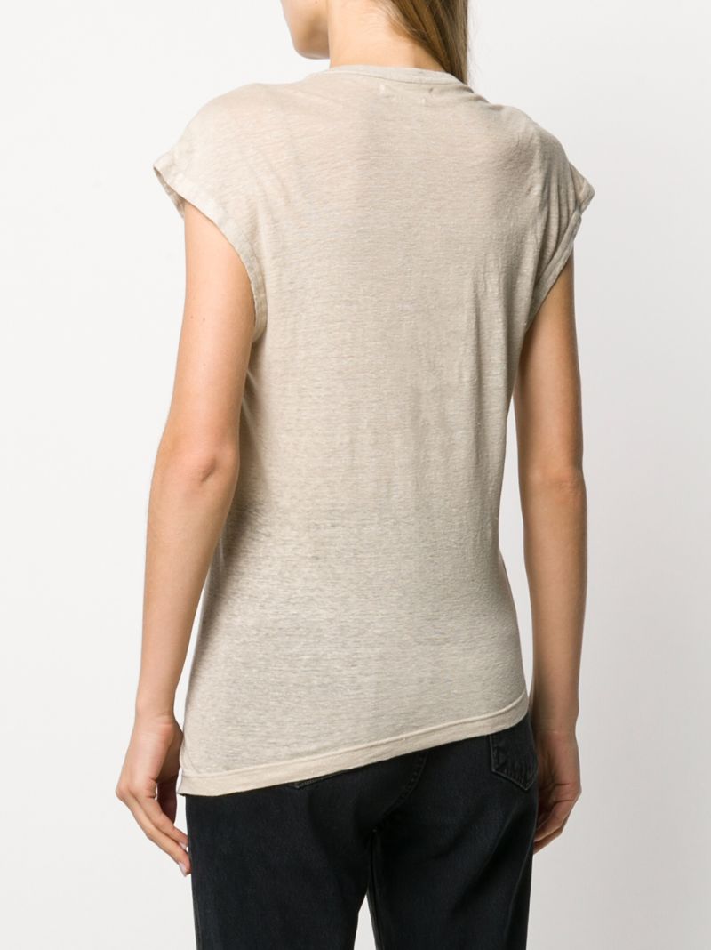 Shop Isabel Marant Étoile Asymmetric Hem T-shirt In Neutrals