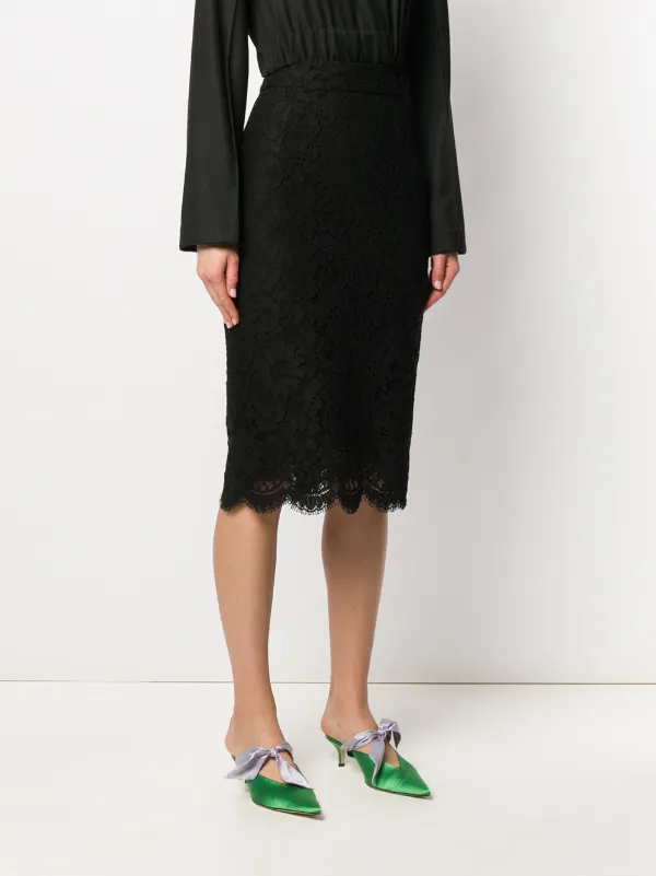 Dolce & Gabbana lace-overlay Pencil Skirt | Black | FARFETCH