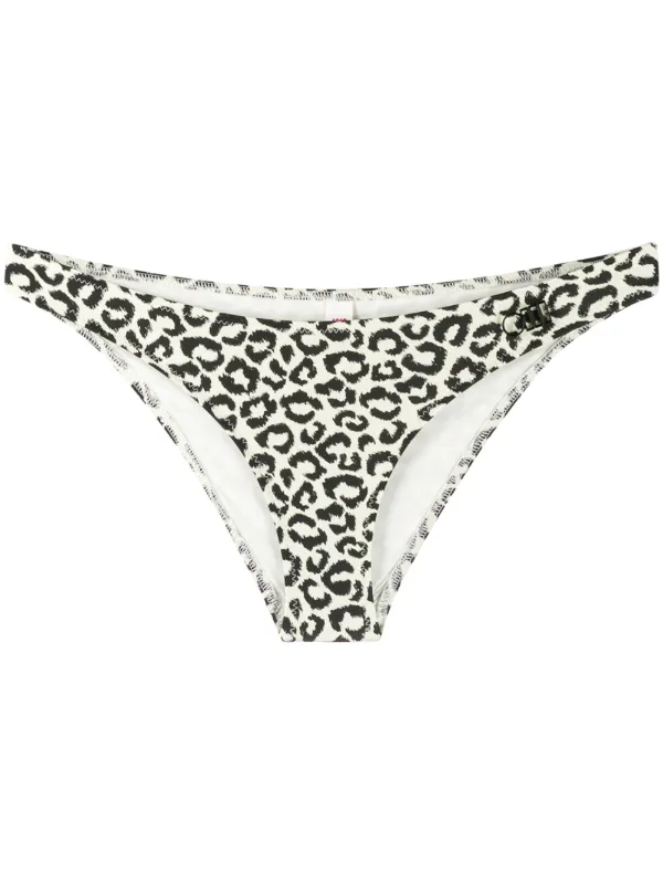 black and white leopard print bikini