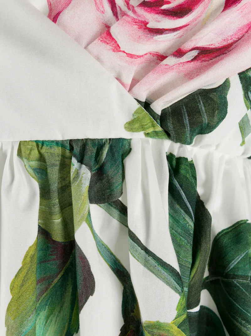 DOLCE & GABBANA TROPICAL ROSE PRINT MAXI DRESS