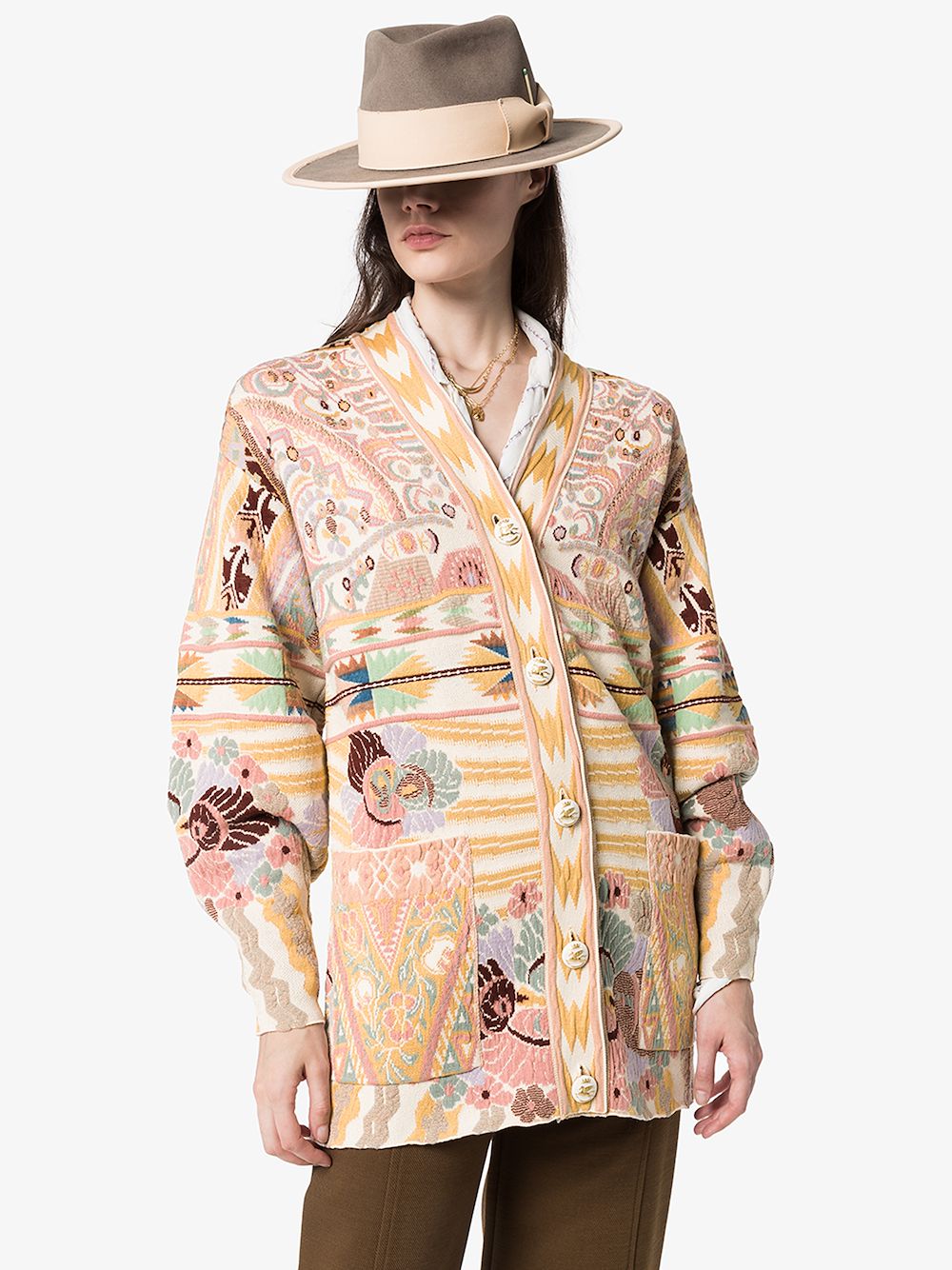 ETRO JACQUARD WOOL CARDIGAN,13851970714757974