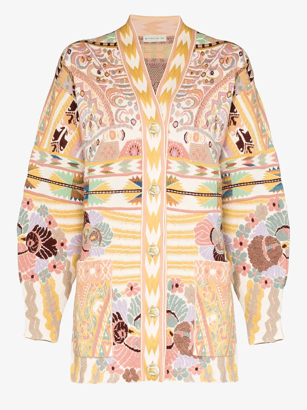 ETRO JACQUARD WOOL CARDIGAN,13851970714757974