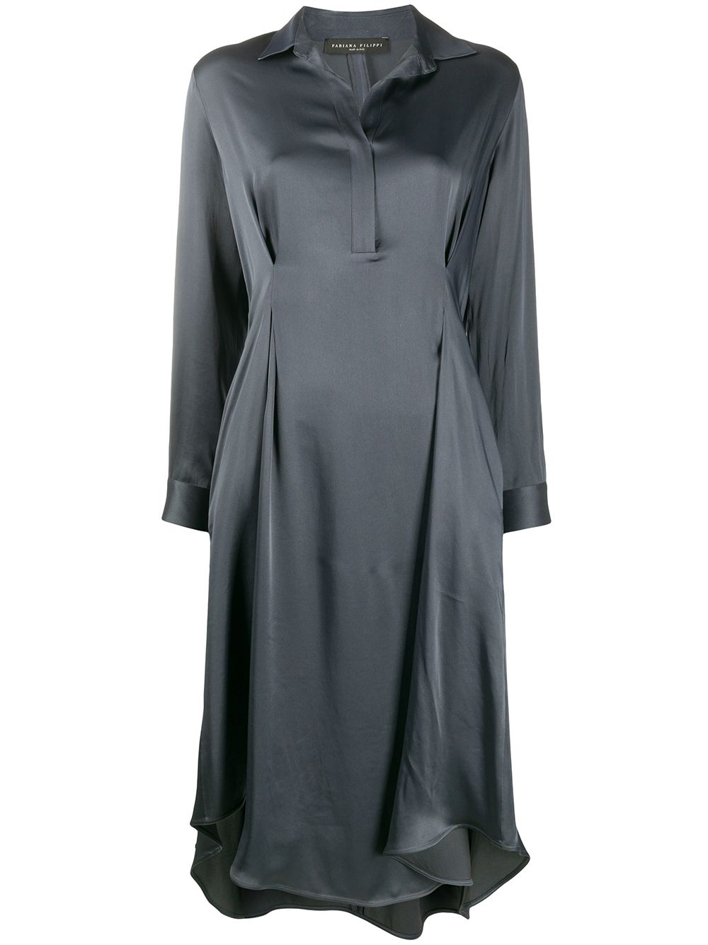 Fabiana Filippi Satin Shirt Dress In Grey