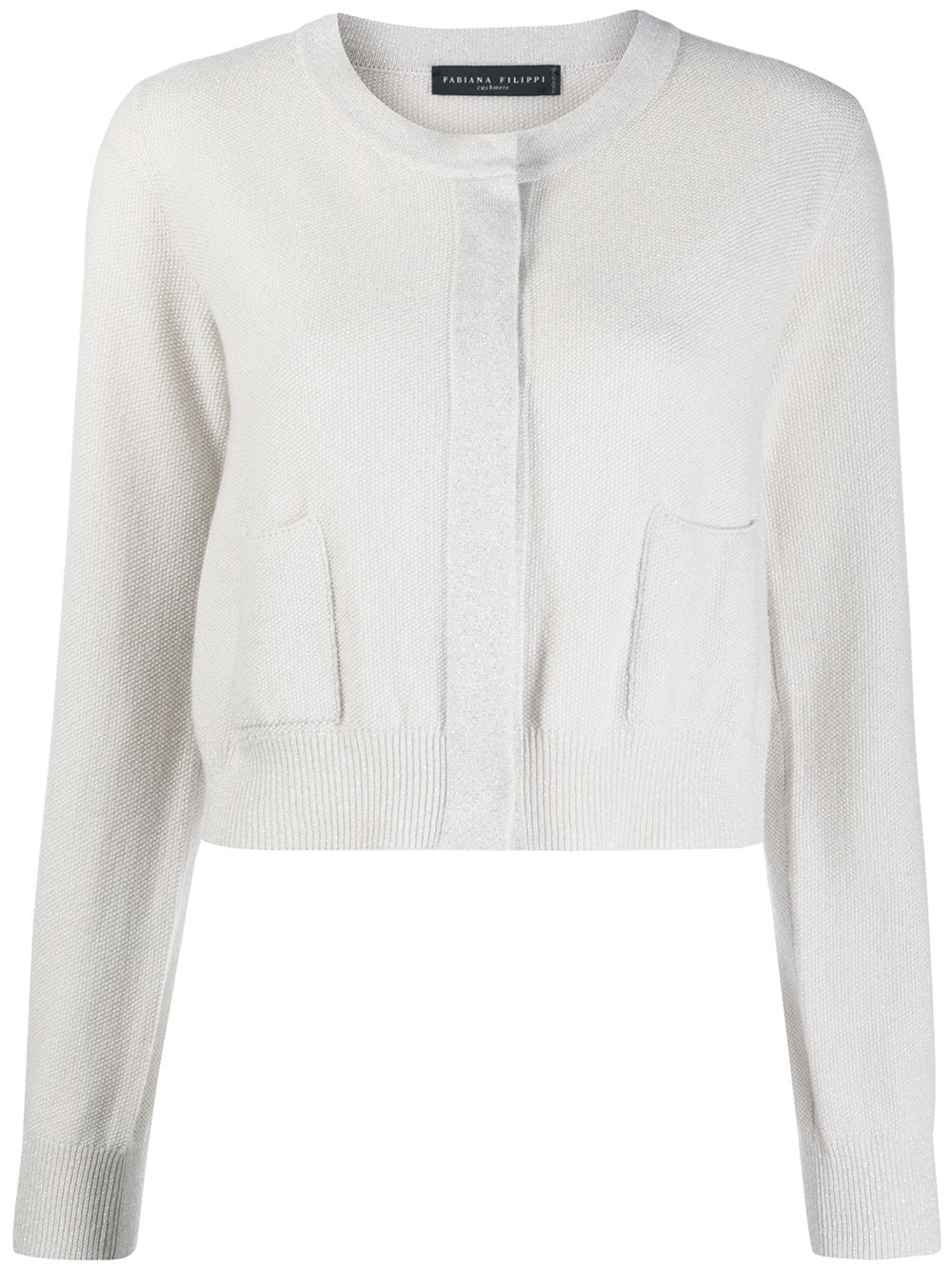 Fabiana Filippi Cropped Knit Cardigan In Neutrals