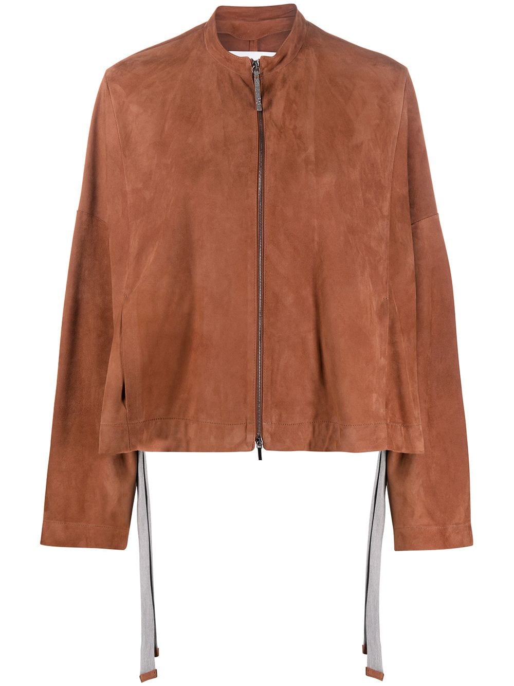 Fabiana Filippi Zip-through Loose Jacket In Brown