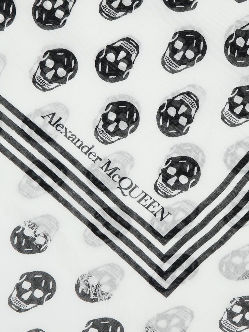 Alexander McQueen skull-print scarf - White