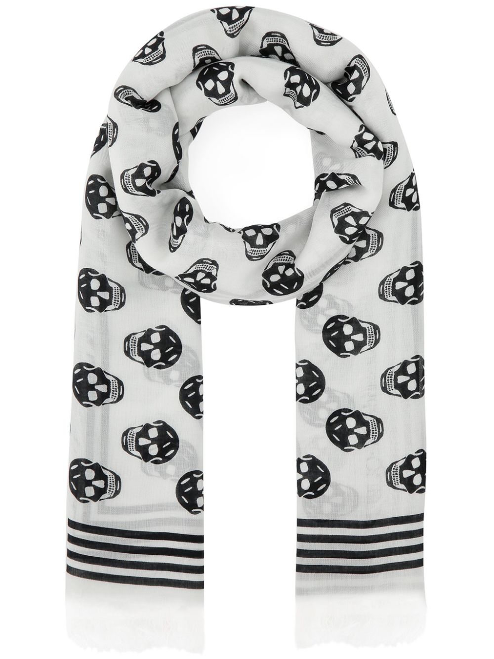 Alexander McQueen skull-print scarf - White