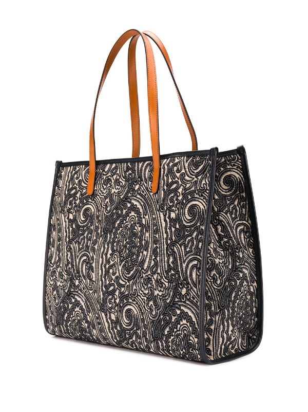 Etro Patterned Shoulder Bag in Black