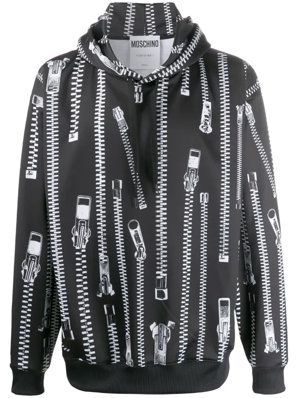 moschino zip hoodie mens