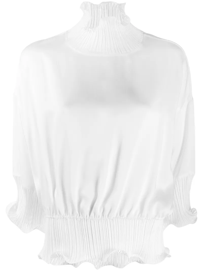 GIVENCHY FRILLED HIGH-NECK BLOUSE