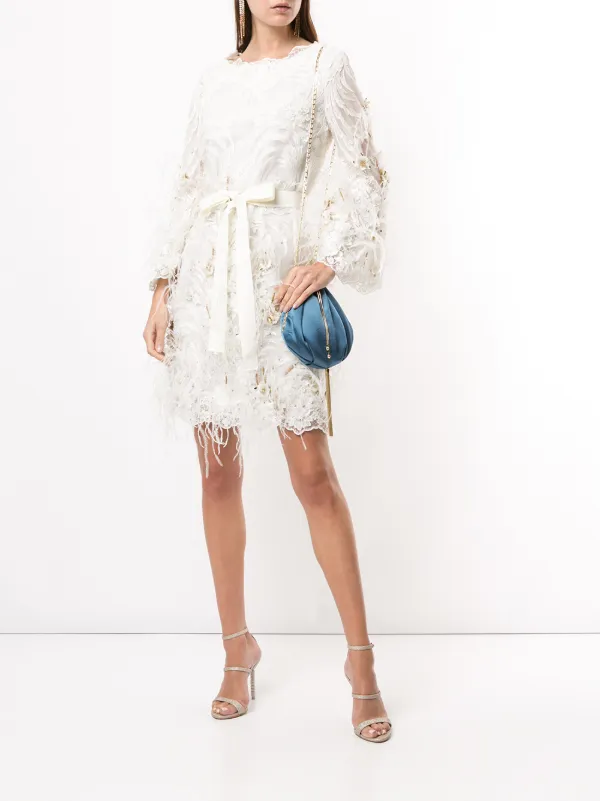 lace and feather dress