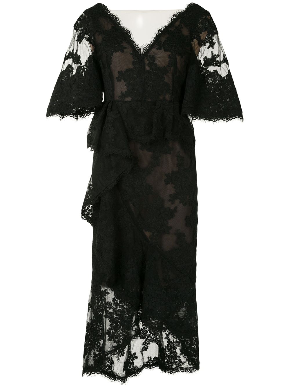 фото Marchesa sheer lace cocktail dress