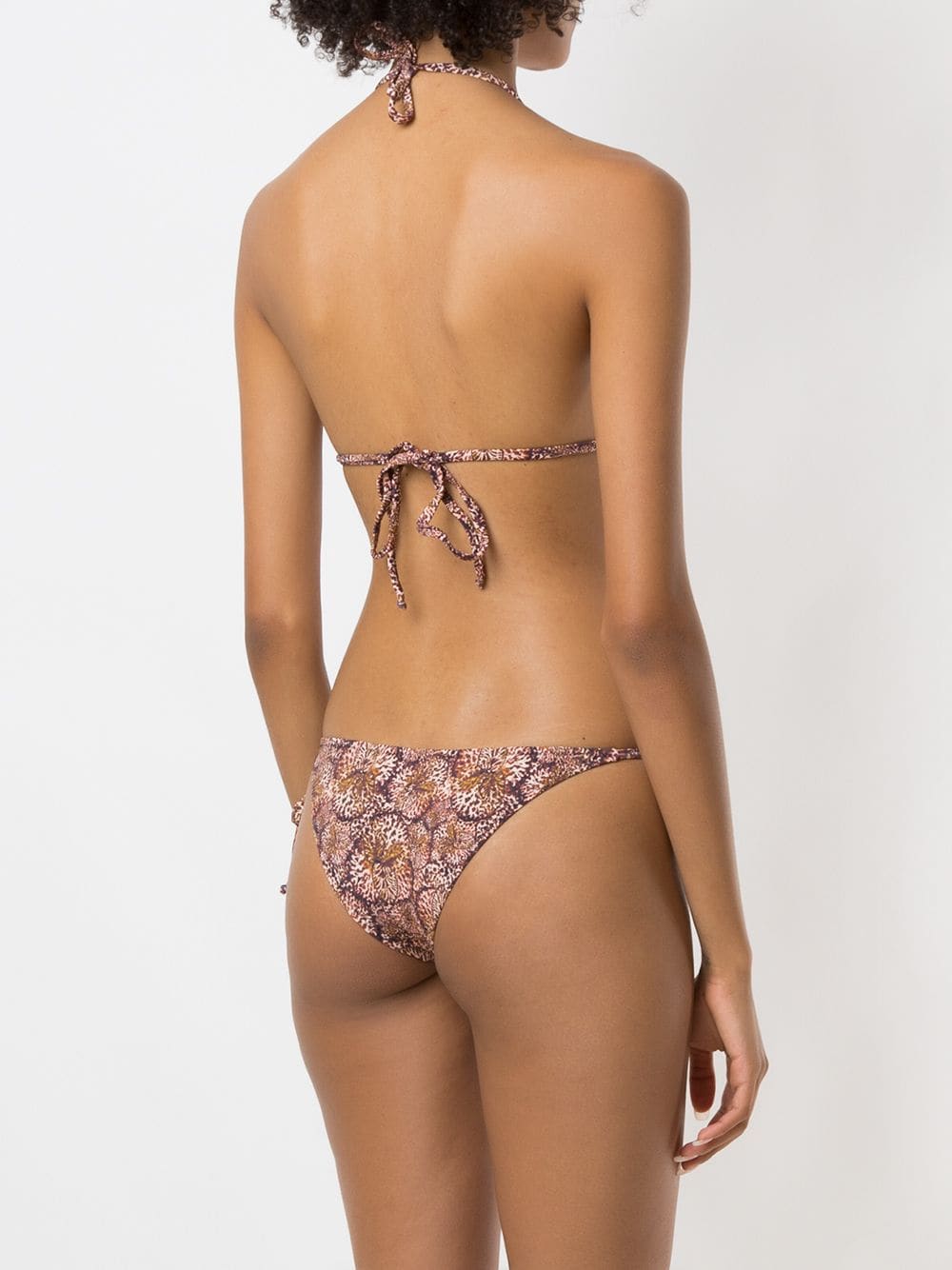 Shop Isolda Borakay Tie Bikini Set In Brown