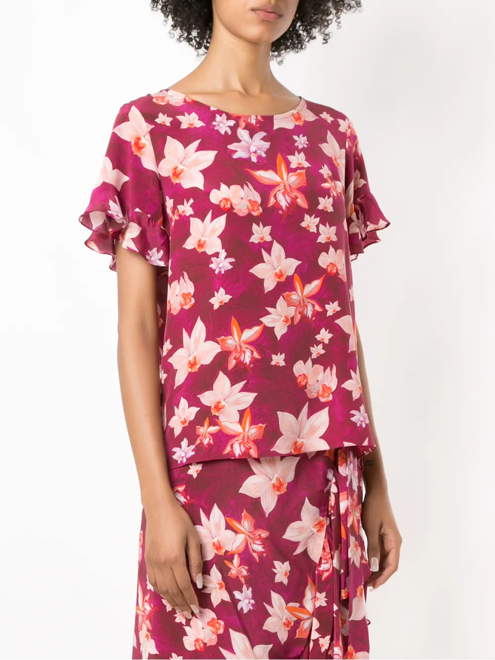 Isolda Anaí Silk Crepe Blouse In Purple