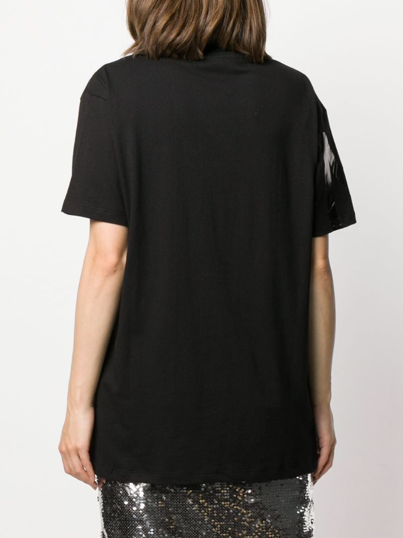 Shop N°21 Oversized Vinyl Logo T-shirt In Black