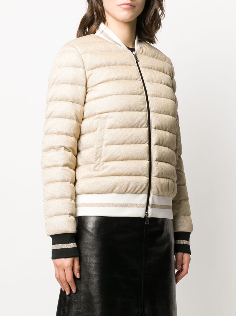 Shop Moncler Flavienne Feather Down Jacket In Gold