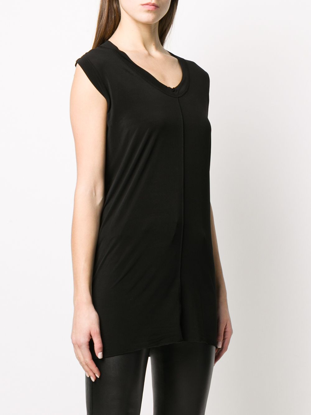 Shop Rick Owens Forever Elongated Top In Black