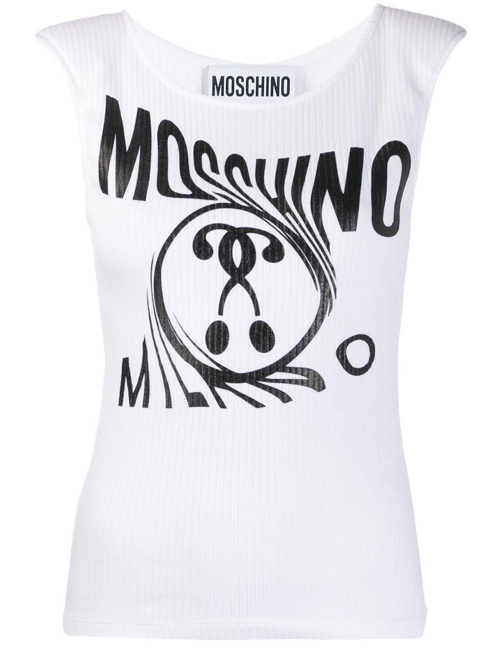 фото Moschino топ в рубчик с логотипом