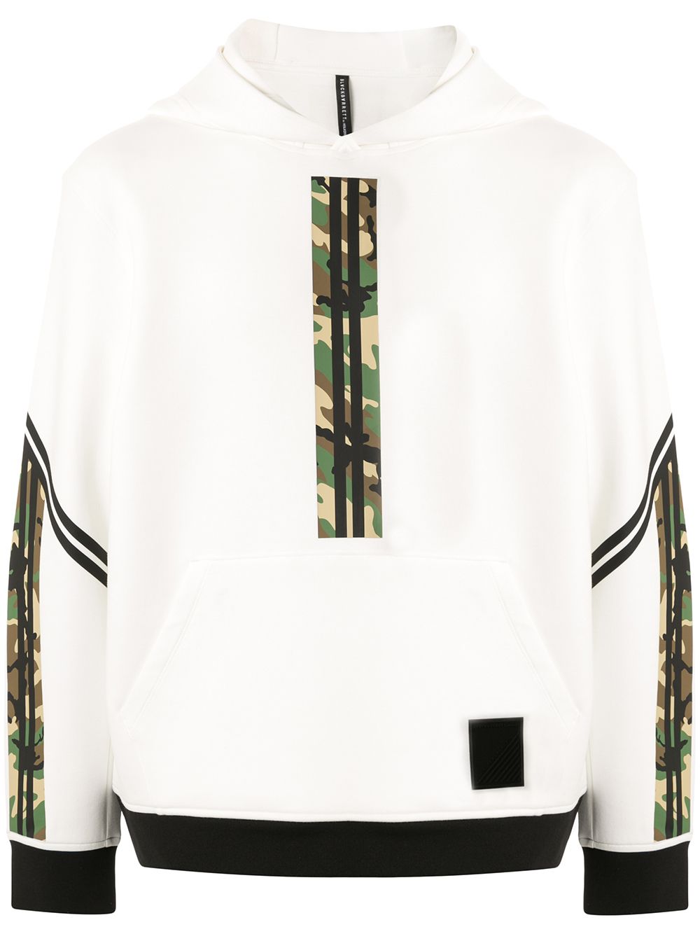 Shop Blackbarrett Camouflage-print Panelled Hoodie In White