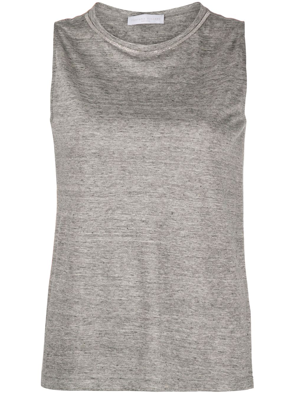 Fabiana Filippi Beaded-neckline Tank Top In Grey