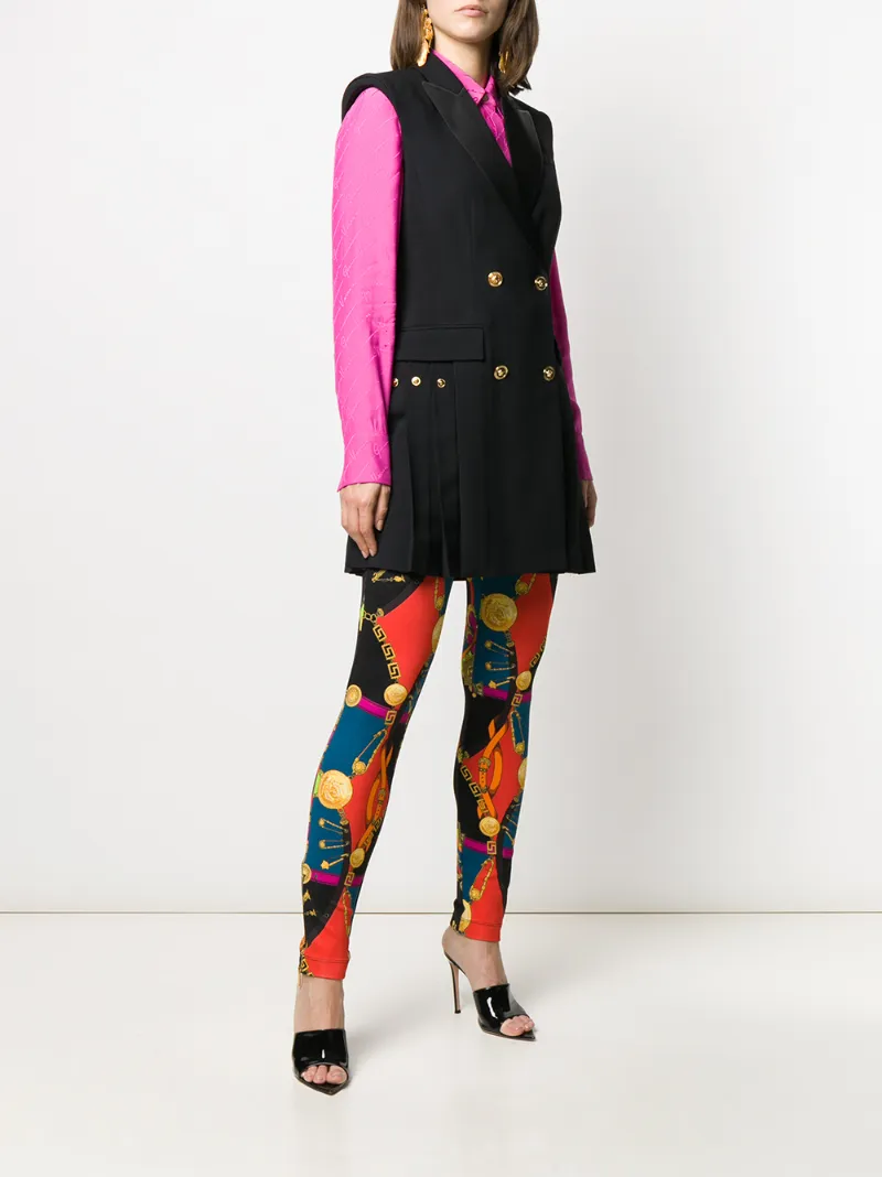 VERSACE double-breasted pleated waistcoat