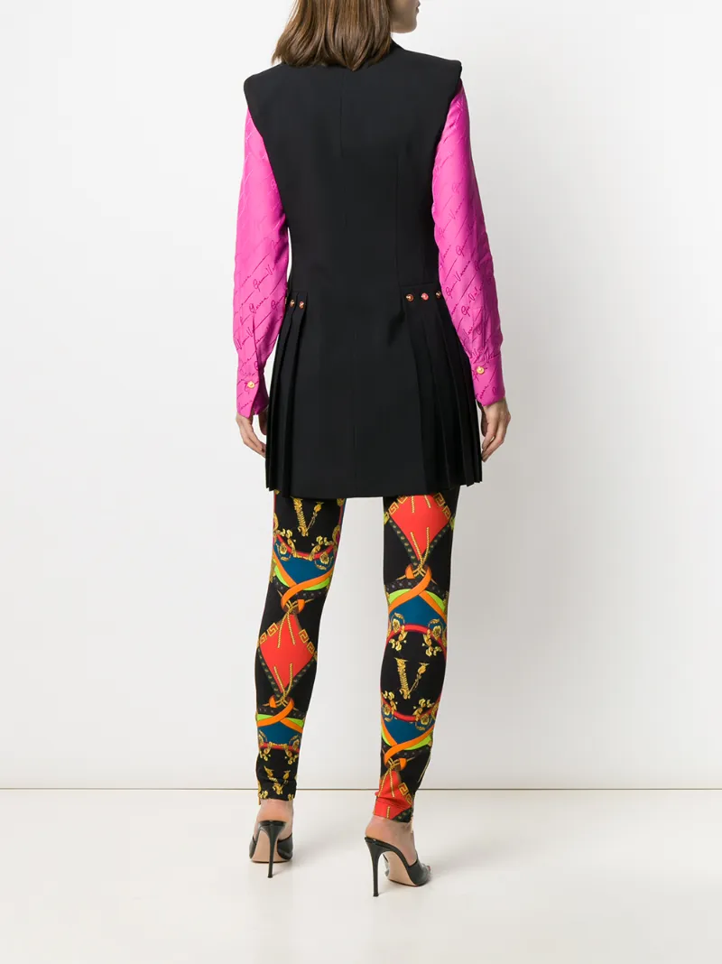 VERSACE double-breasted pleated waistcoat
