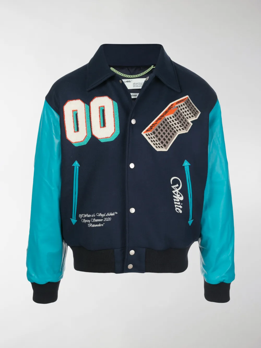 OFF-WHITE COLOUR-BLOCK BOMBER JACKET,OMJA036R20A32024328814761033