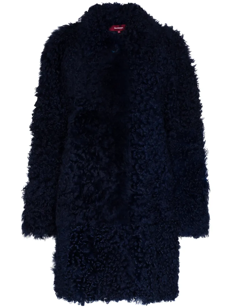 Sies Marjan Midnight Blue Ripley Shearling Coat In Blue
