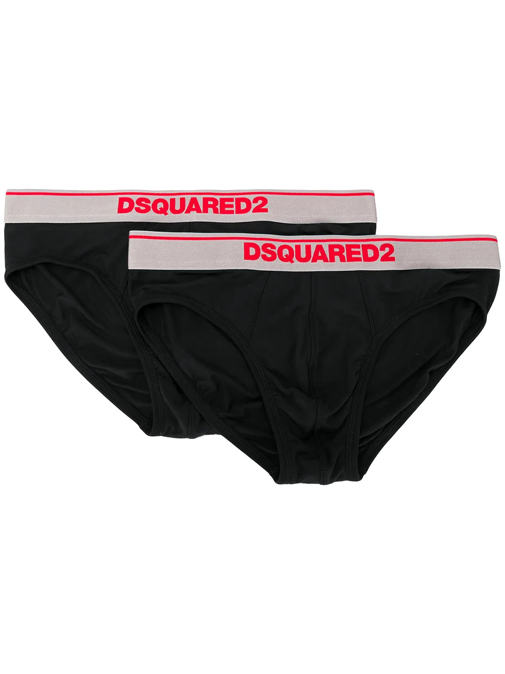 dsquared2 lot de deux slips à logo - noir