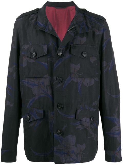 ETRO concealed zipped floral print coat