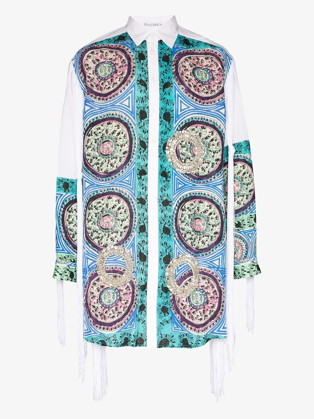 JW ANDERSON JW ANDERSON MYSTIC PAISLEY PRINT TASSELLED LINEN SHIRT,SH0017PG015114761411