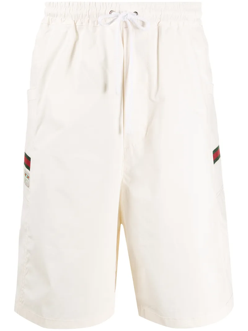 Gucci – logo patch swim shorts – men – Cotton/Acrylic/Polyacrylic – 46, 48, 50 – NEUTRALS