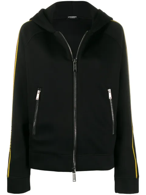 DSQUARED2 هودي بخطوط وسحاب وشعار الماركة