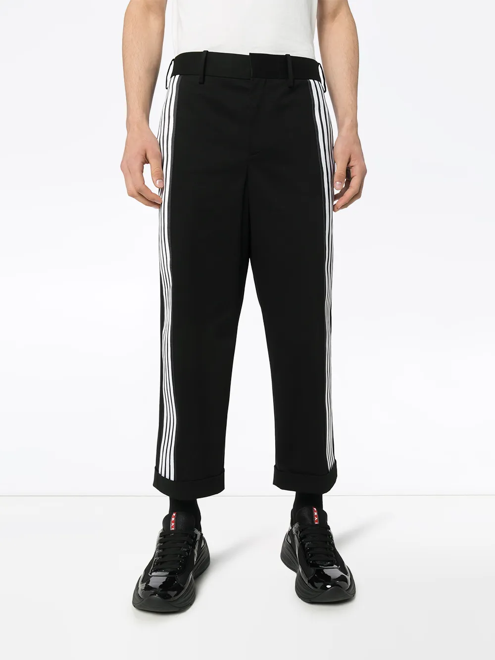  Neil Barrett Gestreifte Sporthose   Schwarz 