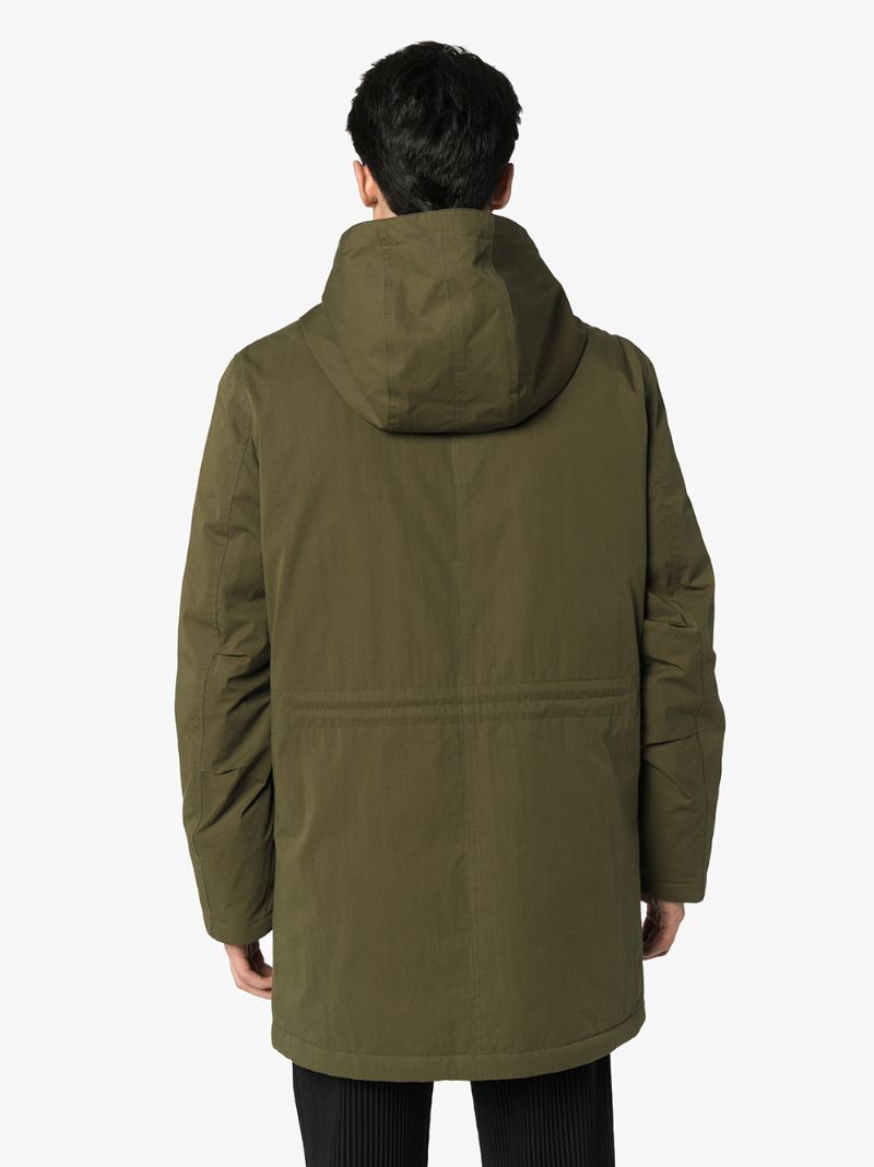 Shop Yves Salomon Bachette Hooded Down Coat In Green