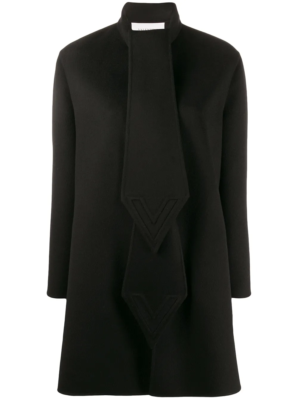 Valentino Garavani abrigo estilo capa en intarsia | negro | Image 1