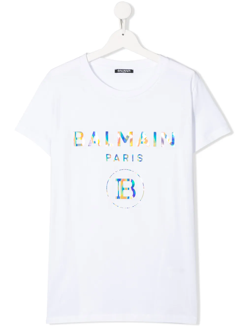 Balmain Kids' Printed Logo T-shirt In White