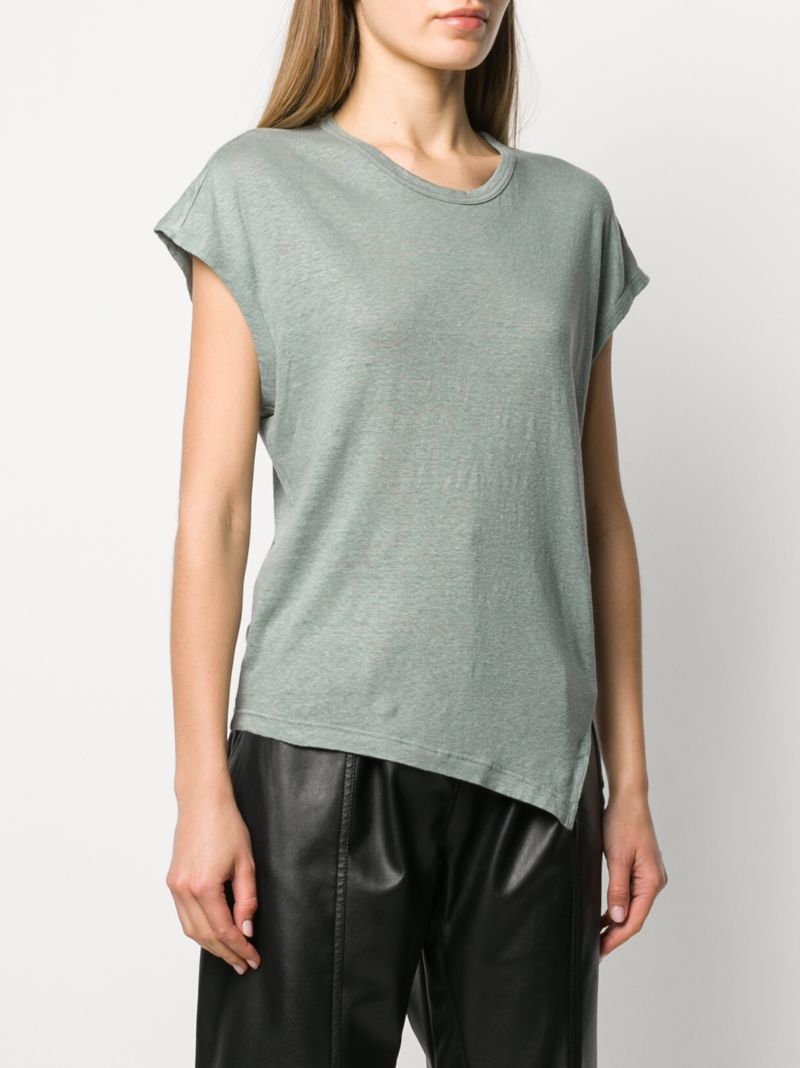 Shop Isabel Marant Étoile Asymmetric Hem T-shirt In Green